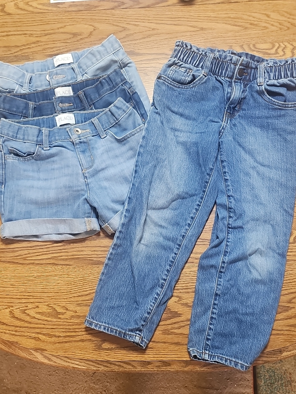 Children's Place Jean Shorts Girls Size 7 Lot (With Full Length Size 8 Jeans)